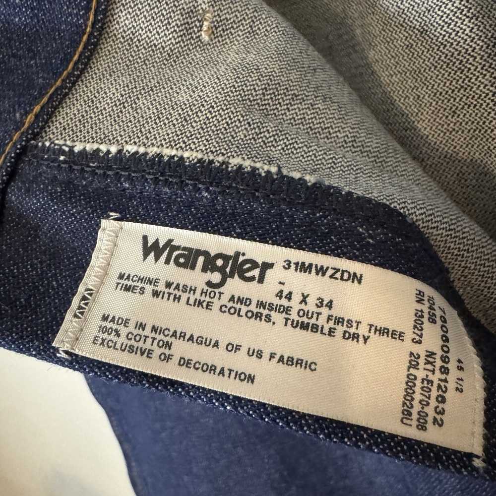 Wrangler Jeans Mens 44x34 Dark Wash Relaxed Fit 31MWZ Cowboy Cut Western Denim - Picture 9 of 9